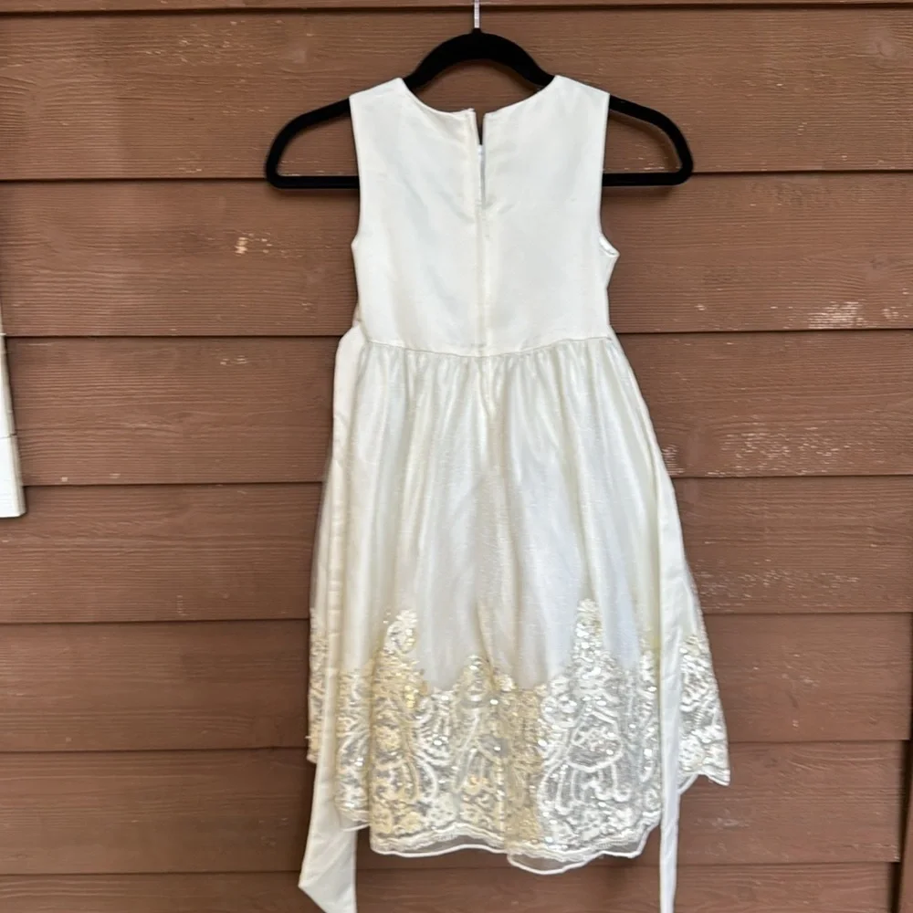 American Princess White and Silver Formal Dress size 7